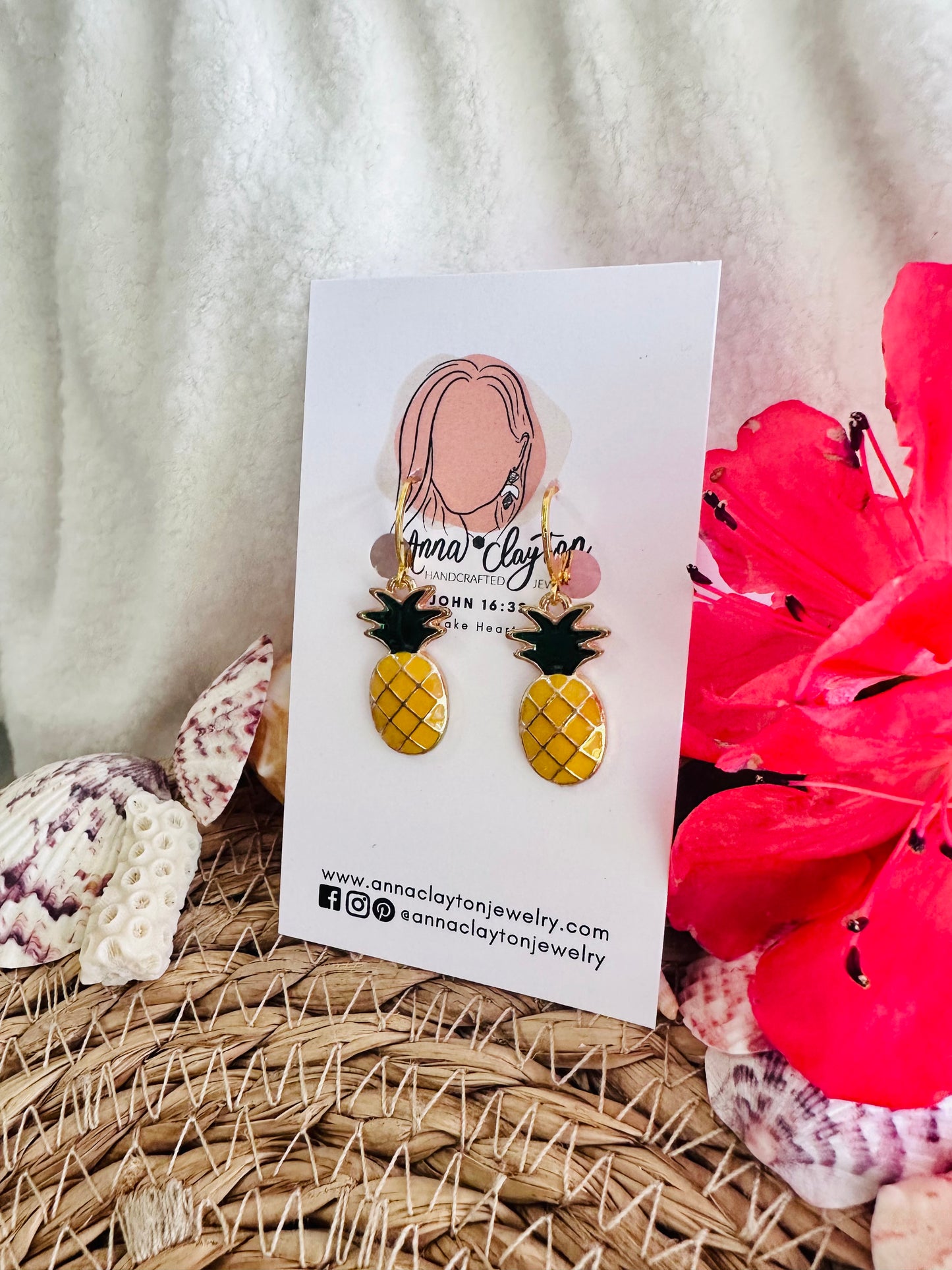 Pineapple Huggie Hoop Earrings
