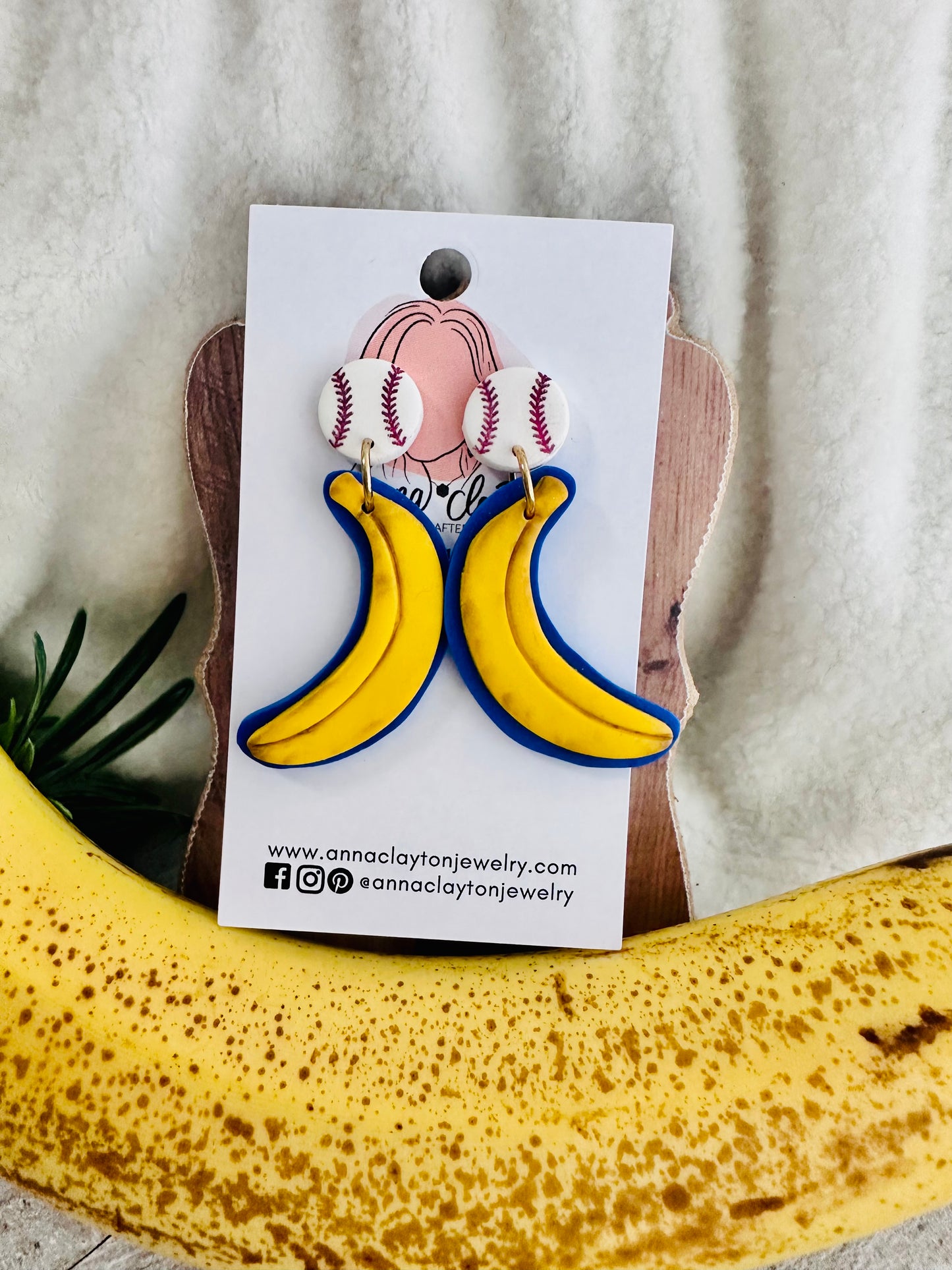 Banana Ball Dangle Earrings