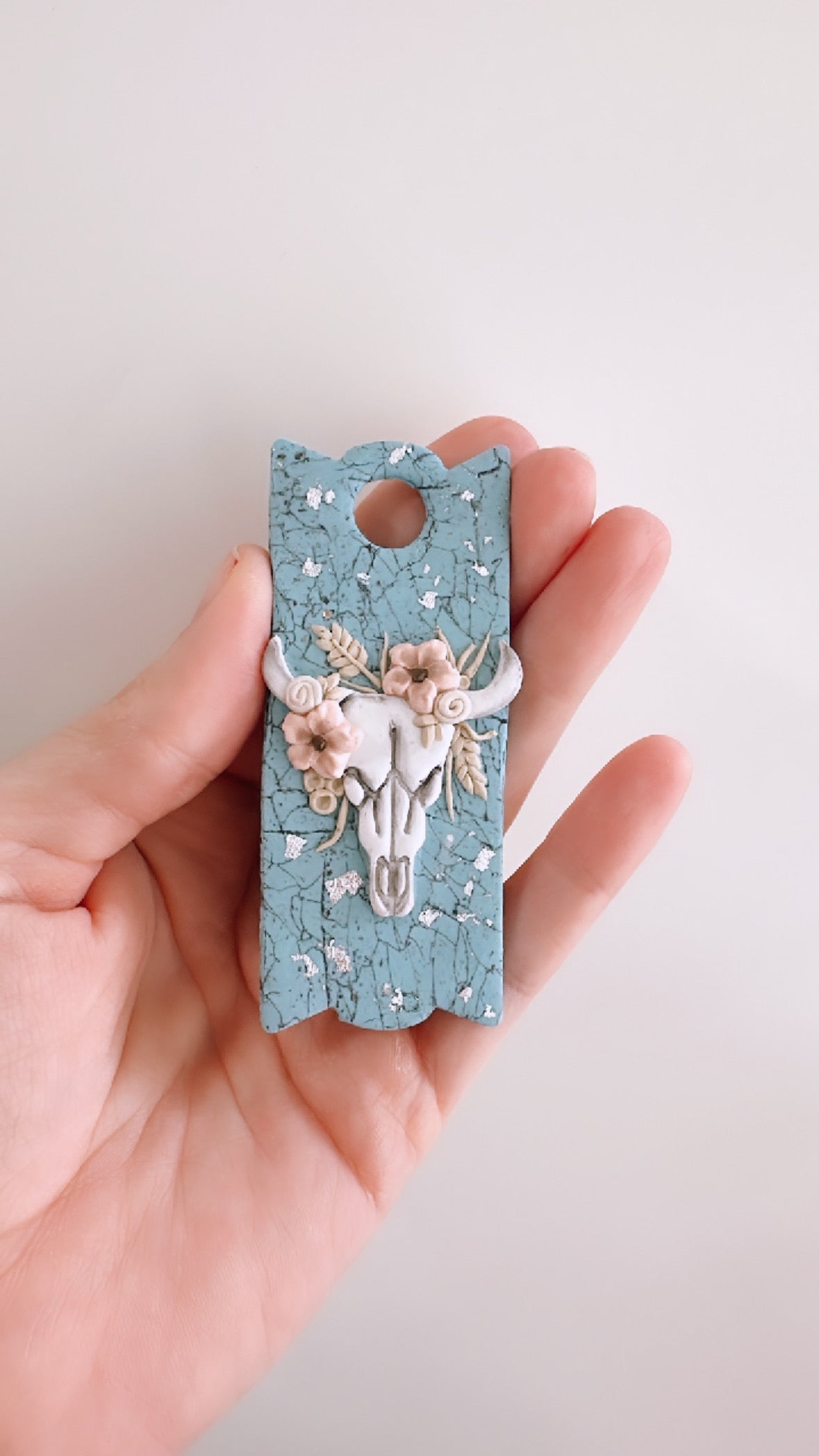 Boho Cow Skull & Turquoise 40 oz Cup Topper