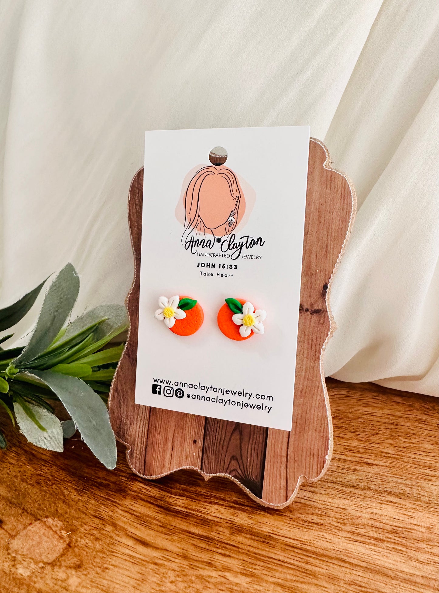 Orange Blossom Stud Earrings