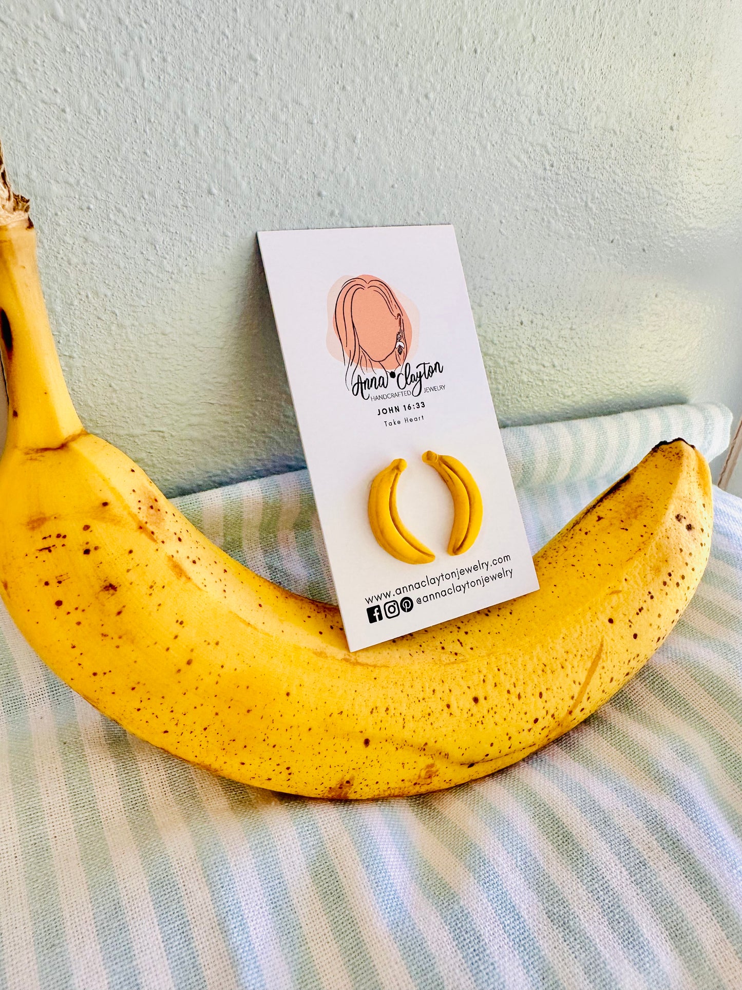 Banana Ball Stud Earrings