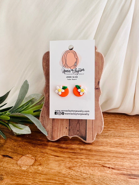 Orange Blossom Stud Earrings